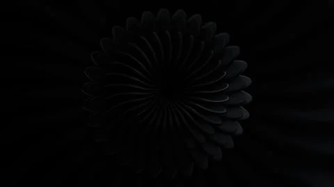 Round moving pattern with petals. Motion. 3D circle with petals moves on Stock Illustration
