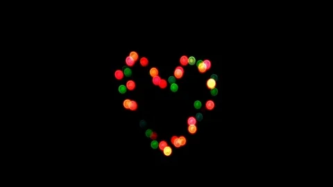Round multicolor heart-shaped bokeh Stock-Footage 70735076