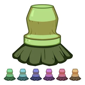 Round mushroom brush cartoon vector graphic Stock Illustration
