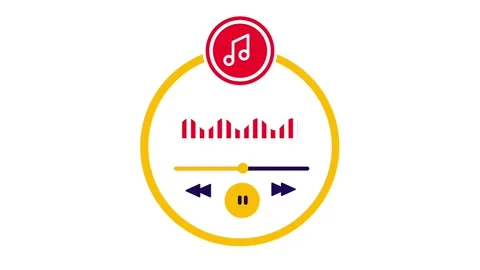 Round Music Player with Equalizer 動画素材 335638080