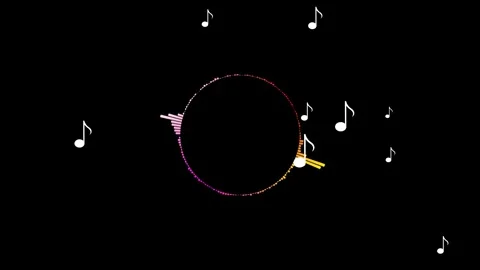 Round Music Visualizer and Audio Spectrum Motion with background. 스톡 동영상 316743164