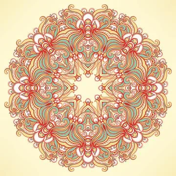 Round natural orange pattern Stock Illustration