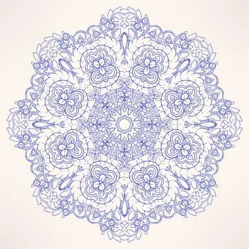 Round natural purple pattern Stock-Illustration