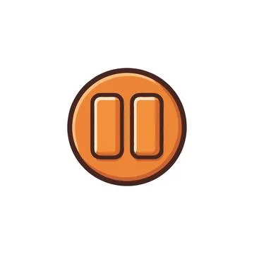 Round navigation interface symbol representing pause function for media pla.. Stock Illustration