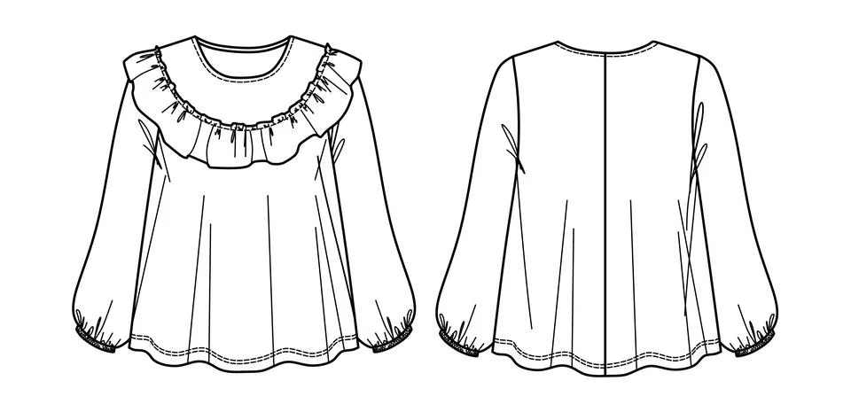Round neck blouse Stock Illustration