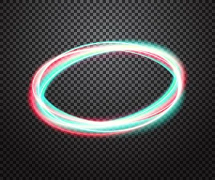 Round neon light trail vector special effect Stock Illustration