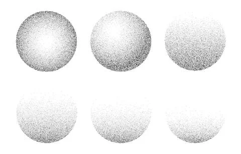 Round noise grain, vector abstract dotwork spheres 스톡 일러스트