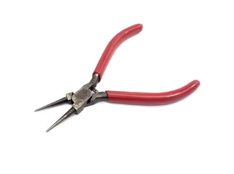 Round-nose pliers with a small shadow isolated on white background Stock Photos