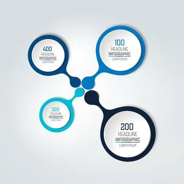 Round numbered template, scheme. Infographic element. イラスト素材