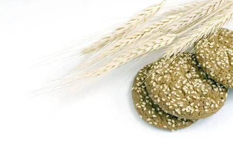 Round oat cookie Foto stock