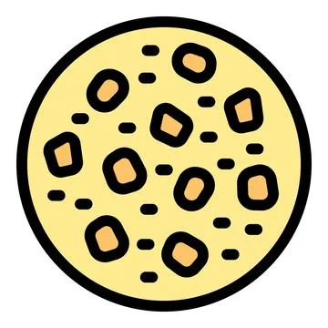 Round oatmeal cookie with chocolate chips baking on white background Stock Illustration