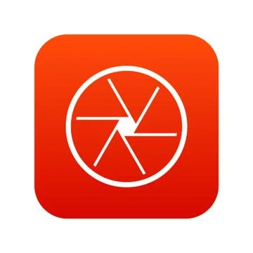 Round objective icon digital red Stock Illustration