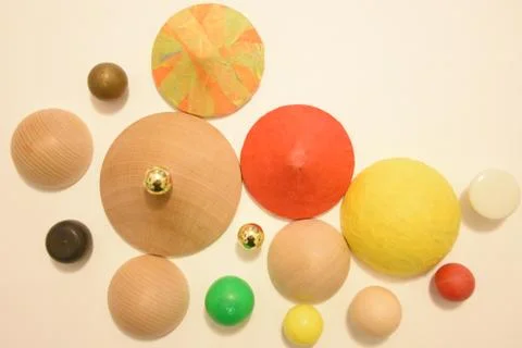 Round objects in concept of contrast Stock Photos