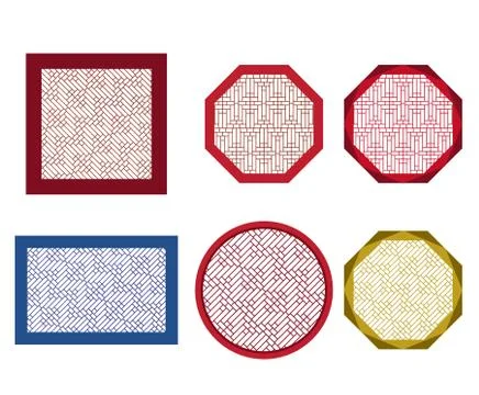 Round, octagon and square table coasters Stock Illustration