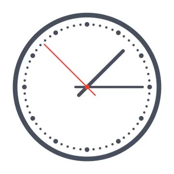 Round office clock Stock Illustration