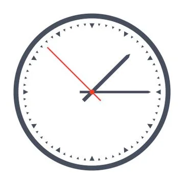 Round office clock Stock Illustration