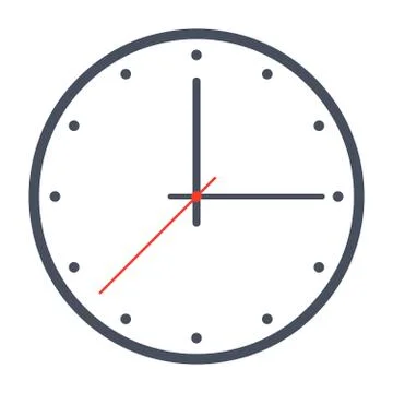 Round office clock Stock Illustration