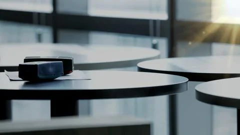 Round office desk Foto stock