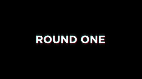 Round one animation of looped text glitch video game screen effect Stock Footage 313060848