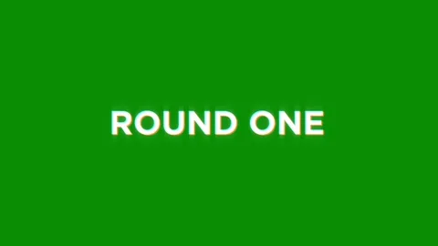 Round one animation of looped text glitch video game screen effect Stock Footage 313060851