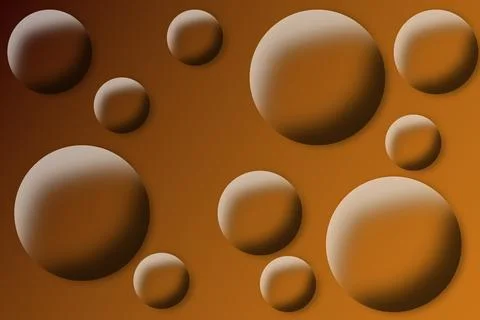 Round orange bubble balls shape foam bubbles liquid water fluid shiny soap ball Stock Illustration