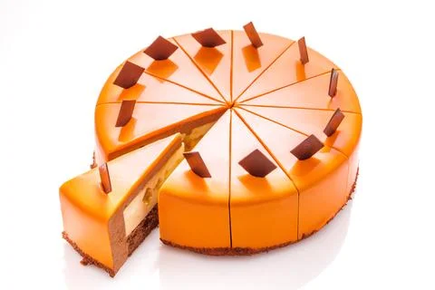 Round orange cake Stock Photos