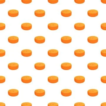 Round orange candies creating seamless repeating pattern 库存插图