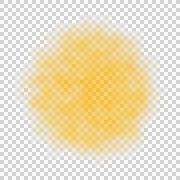 Round orange smoke cloud on transparent background with soft edges Illustrazione stock