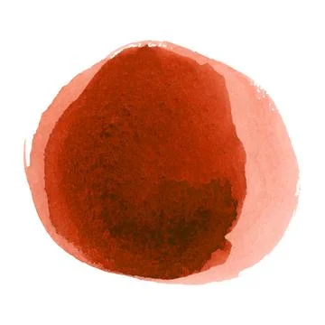 Round orange watercolor frames set, circle shape form isolated on white backg Stock Illustration