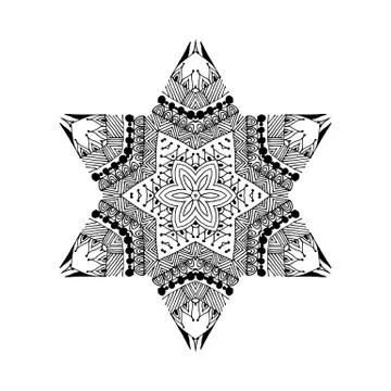 Round oriental pattern in indian style 스톡 일러스트