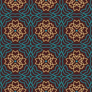 The round oriental seamless pattern 库存插图