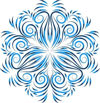 Round ornament. Element for design. Stylized snowflake. Lacy motif for web, p Stock Illustration