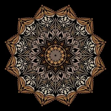 Round ornament, Lace Patterns on white background. Stock Illustration
