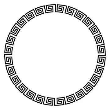Round ornament meander. Stock Illustration