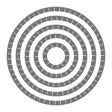 Round ornament meander. Stock Illustration