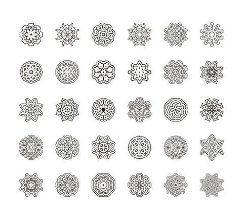 Round ornament pattern. Isolated vector mandalas. Stock Illustration