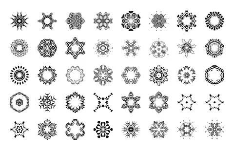 Round ornament pattern. Isolated vector mandalas. Illustrazione stock