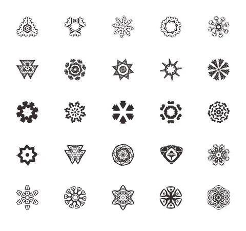 Round ornament pattern. Isolated vector mandalas. 库存插图