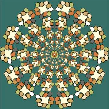 Round Ornament Pattern. Vintage  elements. Stock Illustration