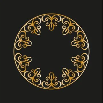 Round ornamental frame, vector illustration. Stock Illustration