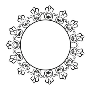 Round ornamental frame, vector illustration. Stock Illustration