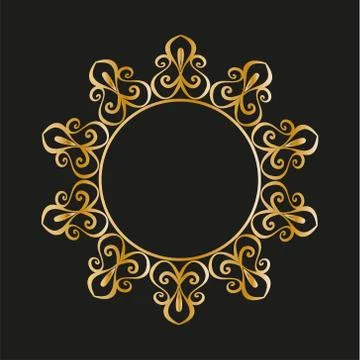 Round ornamental frame, vector illustration. Illustrazione stock