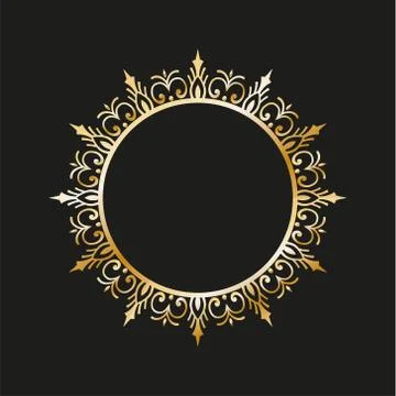 Round ornamental frame, vector illustration. Stock Illustration