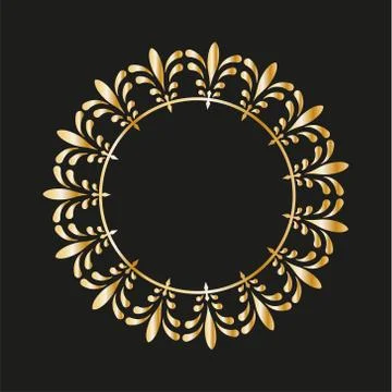 Round ornamental frame, vector illustration. Stock Illustration