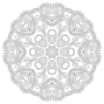 Round ornamental geometric doily pattern Stock Illustration