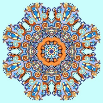 Round ornamental geometric doily pattern Stock Illustration