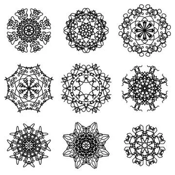 Round Ornamental Geometric Pattern 스톡 일러스트