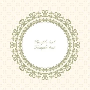 Round ornate frame Stockillustratie