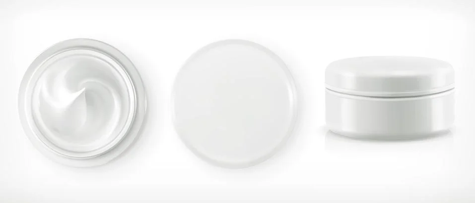 Round packaging of cream, vector object Stock Illustration