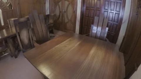 A round pan display of a dining table 1 Stock Footage 97210136